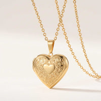 Thumbnail for Floral Heart Photo Locket Necklace, view 2