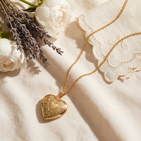 Thumbnail for Floral Heart Photo Locket Necklace, view 8