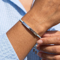 Thumbnail for Braided bracelet — close-up of the details, silver | SKU: leciel-wg