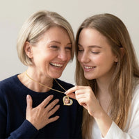 Thumbnail for Daughter showing her mother the childhood photo hidden in the gold heart necklace | SKU: TPH-HRTN-GOLD