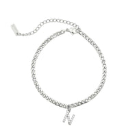 Thumbnail for Silver Initial Anklet - Ankle Bracelet - Anklet for Women - Silver Leg Bracelet Anklet N Brother & Sisters