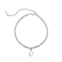 Thumbnail for Silver Initial Anklet - Ankle Bracelet - Anklet for Women - Silver Leg Bracelet Anklet U Brother & Sisters