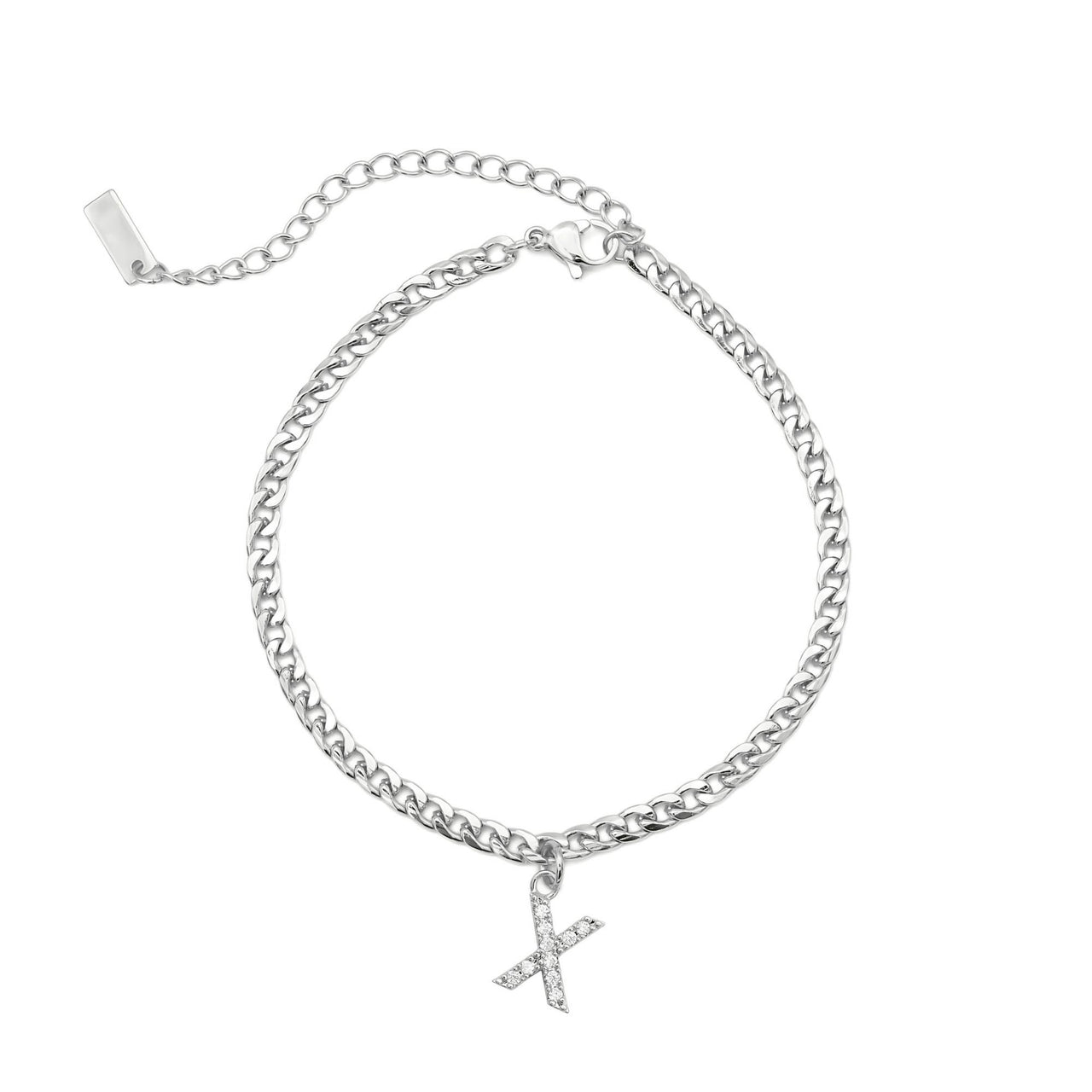 Silver Initial Anklet