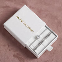 Thumbnail for Heart Bond Matching Bracelet Set by Brother & Sisters in silver gift box