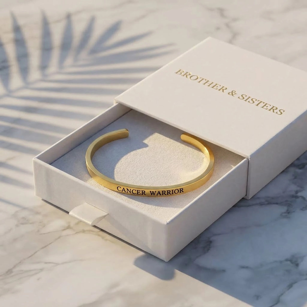 Breast cancer bracelets — in the gift box, gold | SKU: 7220397-gold-plated-color