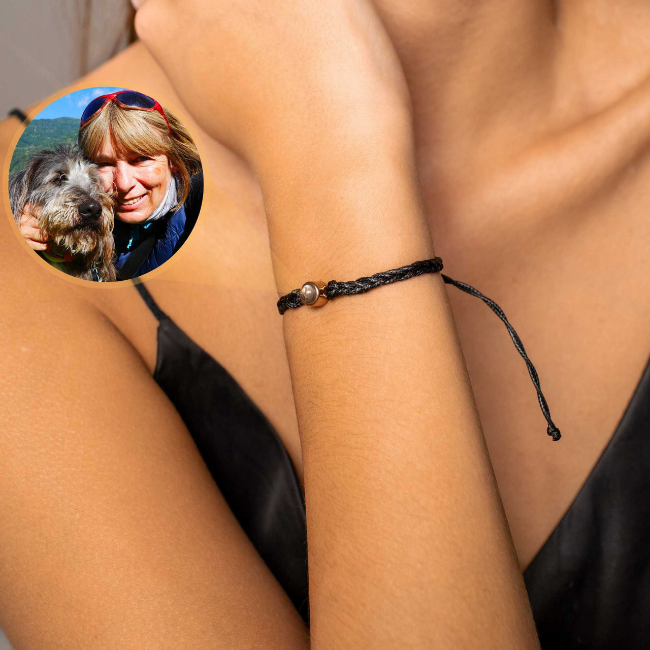 Circle Personalized Photo Bracelet - Personalized Gift - Custom Jewelry For Her & Him - Custom Bracelet Picture - Personalised Photo Gift Bracelet Black / Rose Gold Brother & Sisters