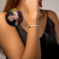 Thumbnail for Circle Personalized Photo Bracelet - Personalized Gift - Custom Jewelry For Her & Him - Custom Bracelet Picture - Personalised Photo Gift Bracelet White / Black Brother & Sisters