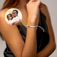Thumbnail for Circle Personalized Photo Bracelet - Personalized Gift - Custom Jewelry For Her & Him - Custom Bracelet Picture - Personalised Photo Gift Bracelet White / Rose Gold Brother & Sisters
