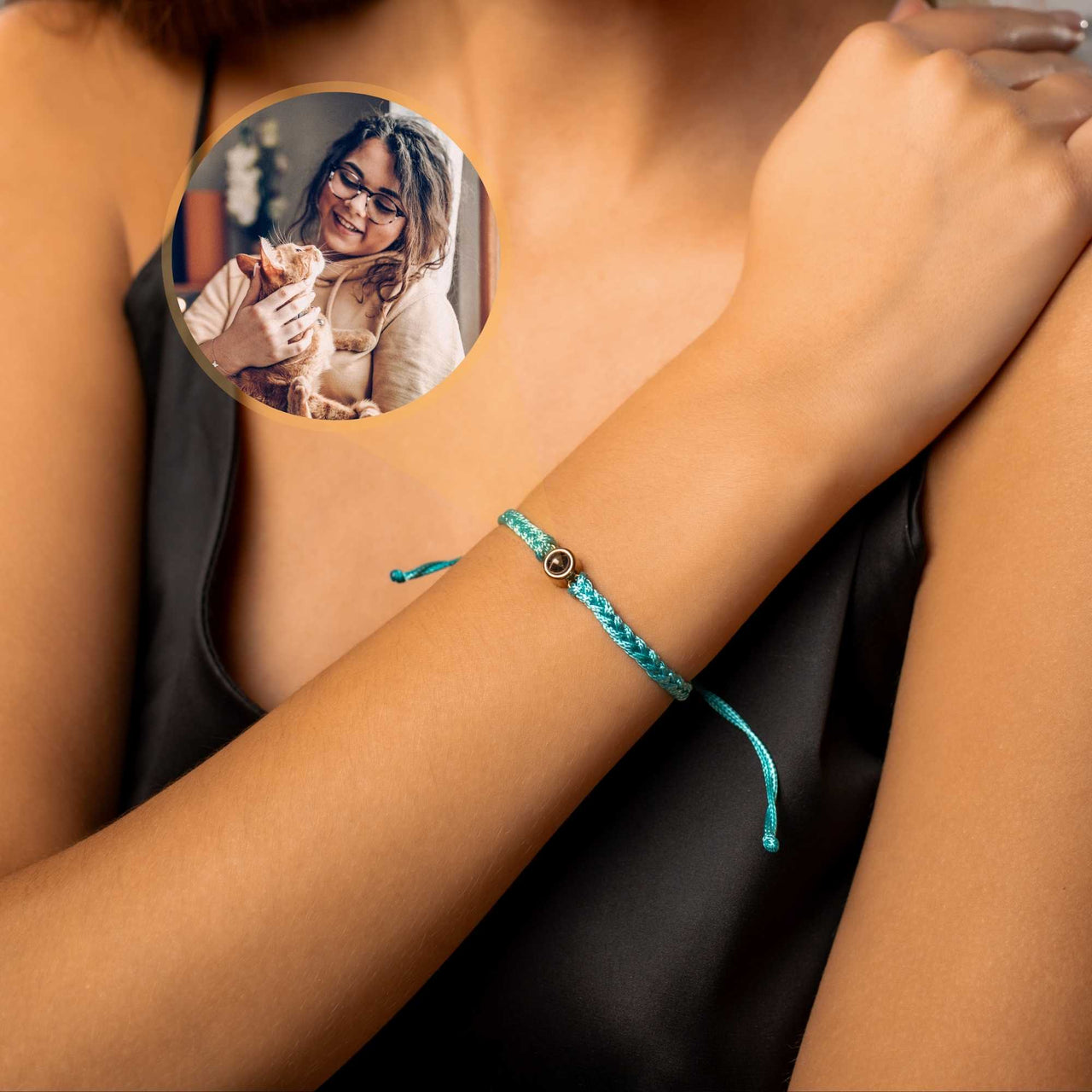 Circle Personalized Photo Bracelet - Personalized Gift - Custom Jewelry For Her & Him - Custom Bracelet Picture - Personalised Photo Gift Bracelet Winterfresh / Rose Gold Brother & Sisters