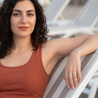 Thumbnail for Engagement Ring with Crystals in rose gold worn during a relaxed moment | SKU: 25535390-5-rose-gold