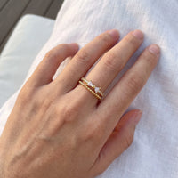 Thumbnail for Cubic zirconia ring — worn, real size, gold | SKU: lepapillon