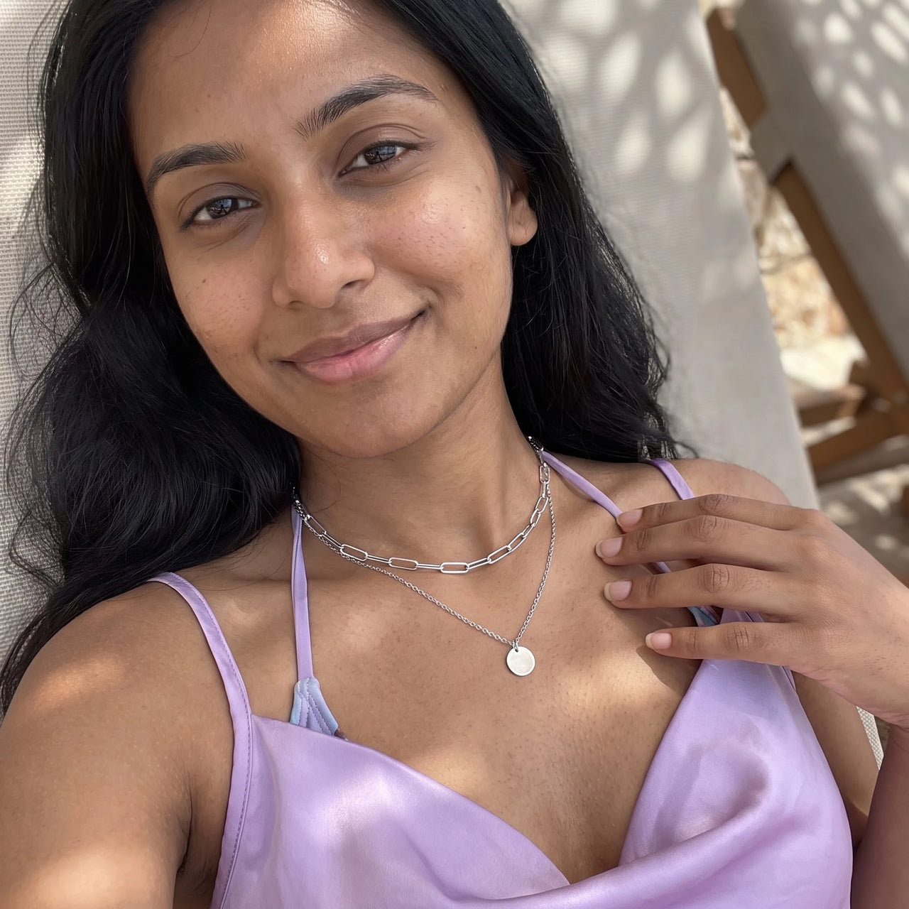 Silver necklace for women — worn on a relaxed day, silver | SKU: le-tendance-wg