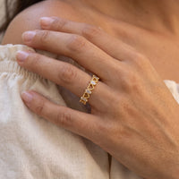 Thumbnail for Heart ring — close-up of the details, gold | SKU: lescoeurs