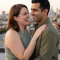 Thumbnail for Loyal brave true — worn by a couple, silver | SKU: lbat-wg
