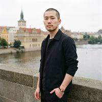 Thumbnail for Rose Gold Lion & Black Stones Bracelet – worn by a man with a hand in his pocket | Brother & Sisters | SKU: 20712286-rose-gold-XS-14-15, 20712286-rose-gold-S-16-17, 20712286-rose-gold-M-18-19, 20712286-rose-gold-L-20-21, 20712286-rose-gold-XL-22-23