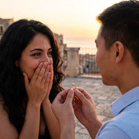 Thumbnail for Rose gold halo engagement ring — a marriage proposal, rose gold | SKU: 101791-4.5-rose-gold