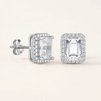 Thumbnail for Emerald cut earrings — product photo on a white background, silver | SKU: 22683128