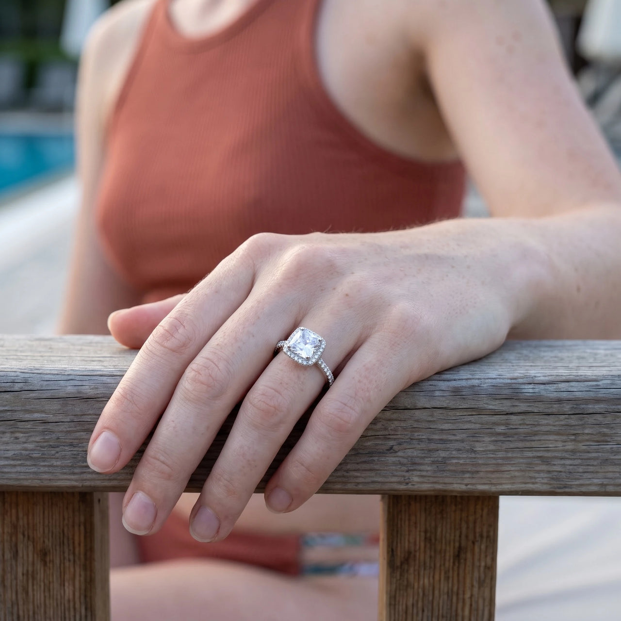 Waterproof ring — worn on a relaxed day, silver | SKU: 497131-4.5-silver